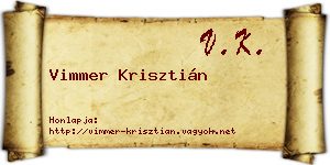 Vimmer Krisztián névjegykártya
